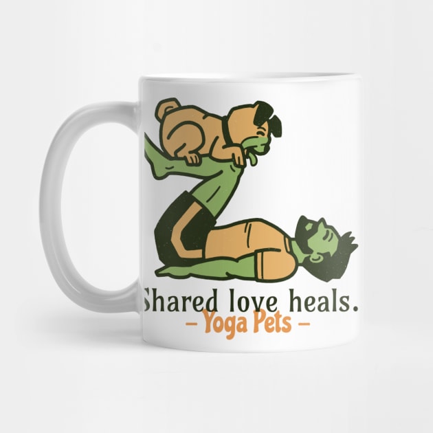 Shared love heals, Yoga pets - Yoga with pets by Kamran Sharjeel